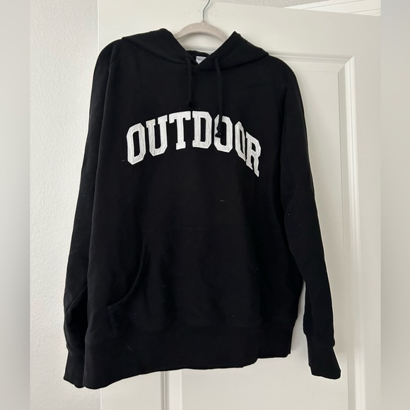 Outdoor Voices Black Hooded Sweatshirt Logo - Picture 3 of 3